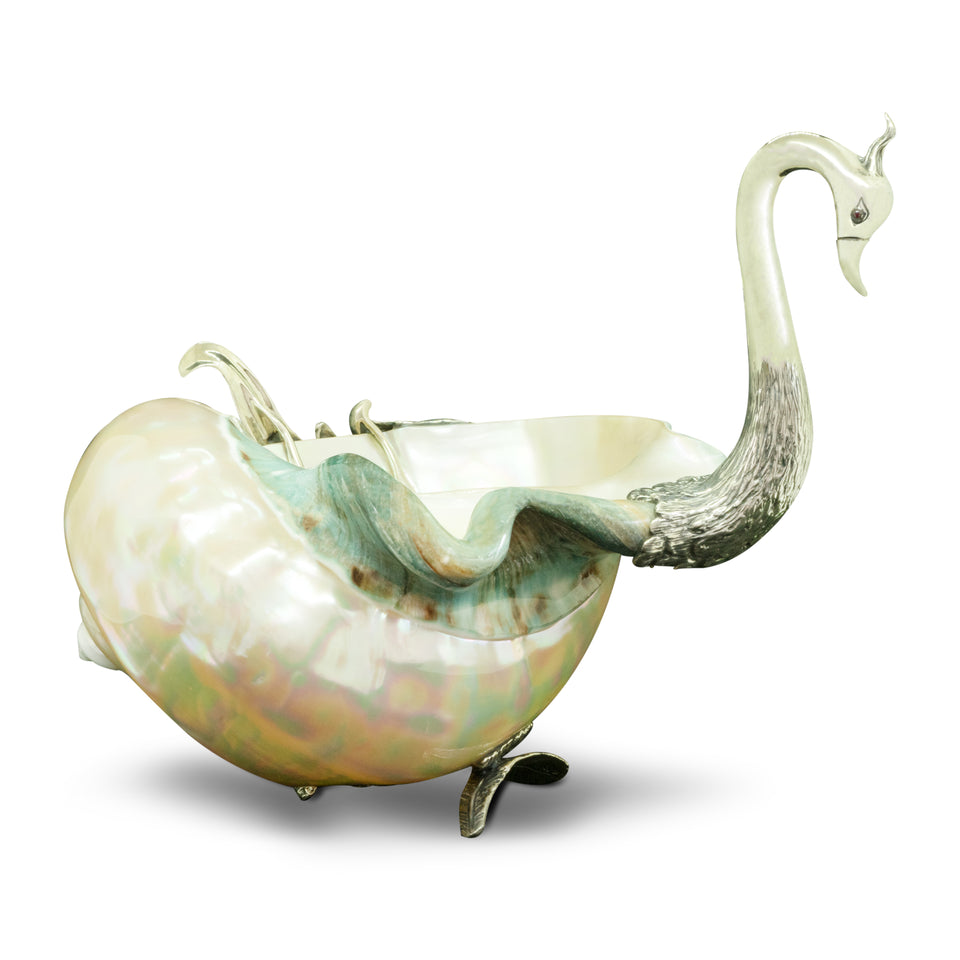 Silver Swan Pearl Bowl - Pearly Polished