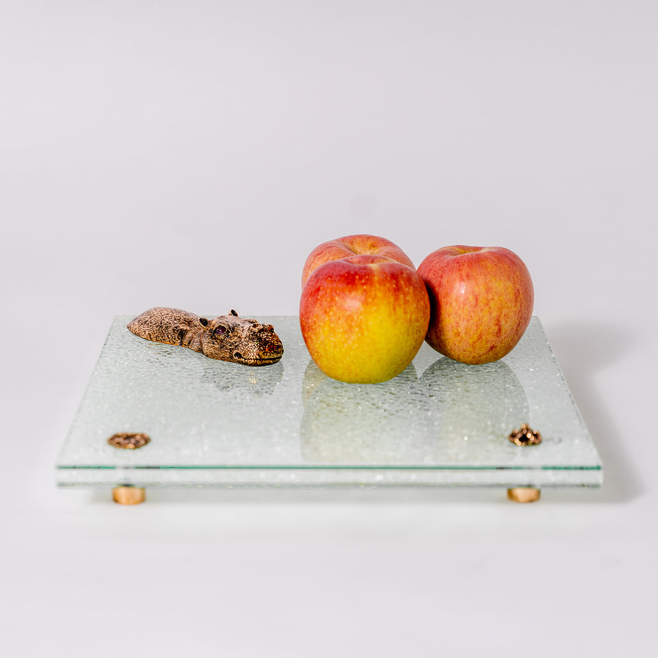 Bronze Hippo Glassplate
