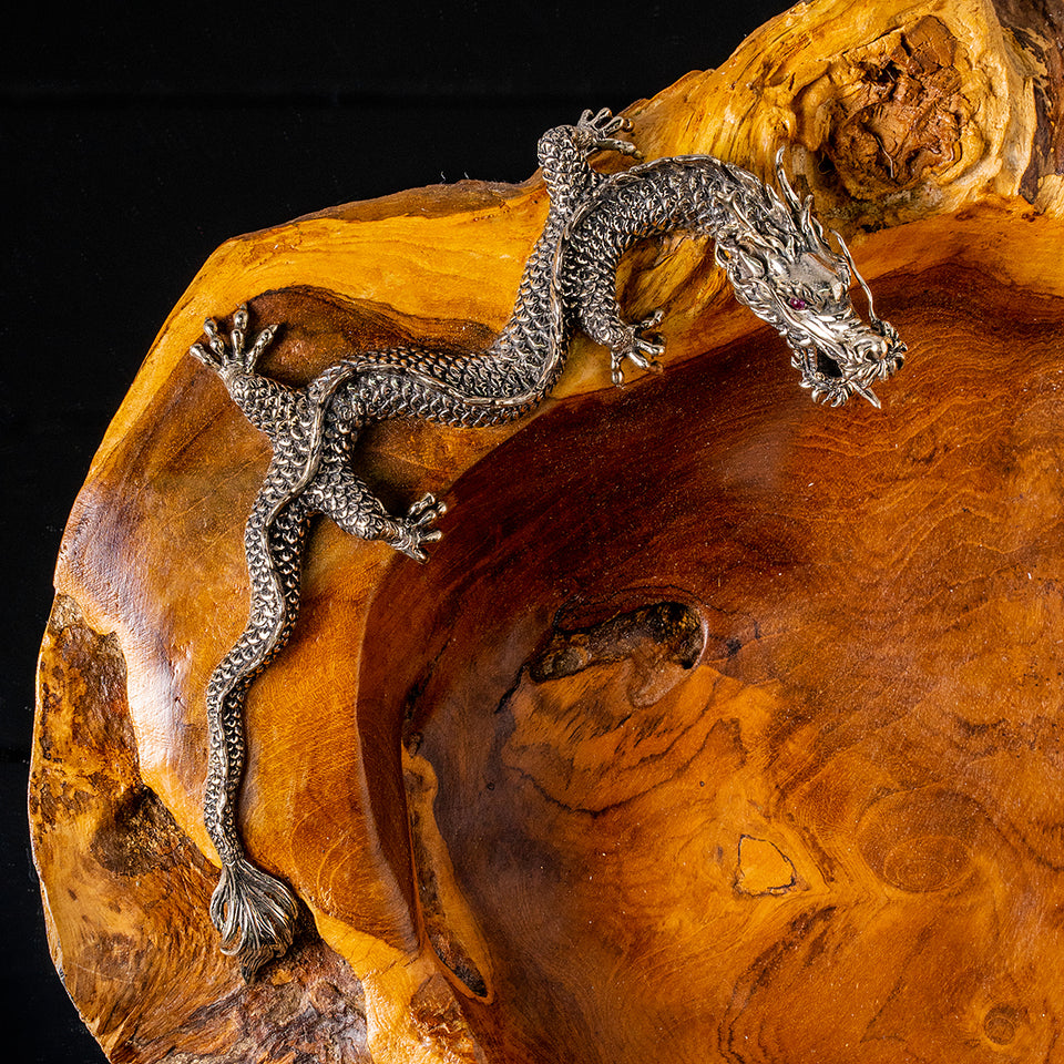 Dragon Teak Bowl
