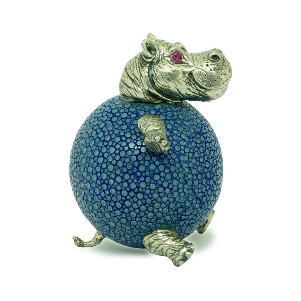 Galuchat Ball Hippo Glass Holder