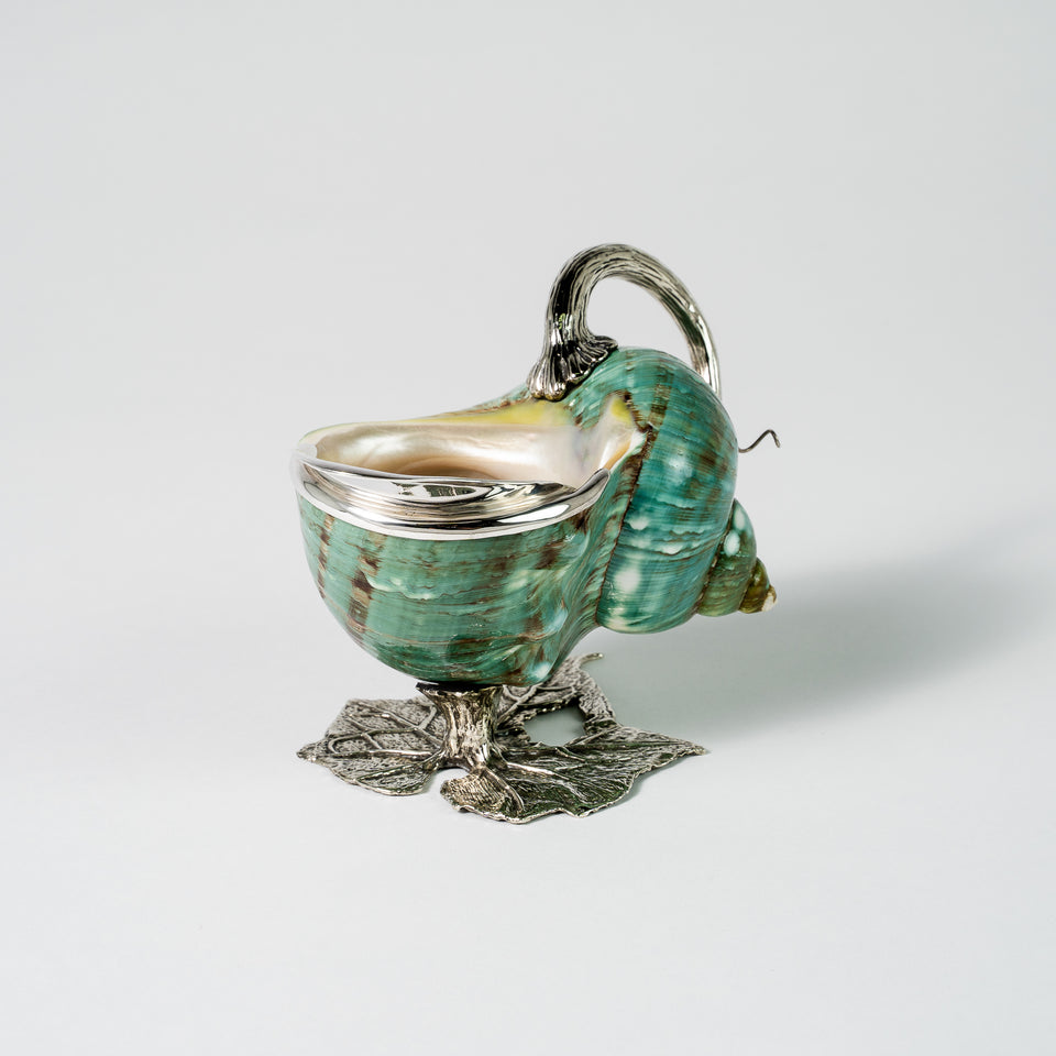 Gravy Bowl on Grape Leaf -Turquoise Green